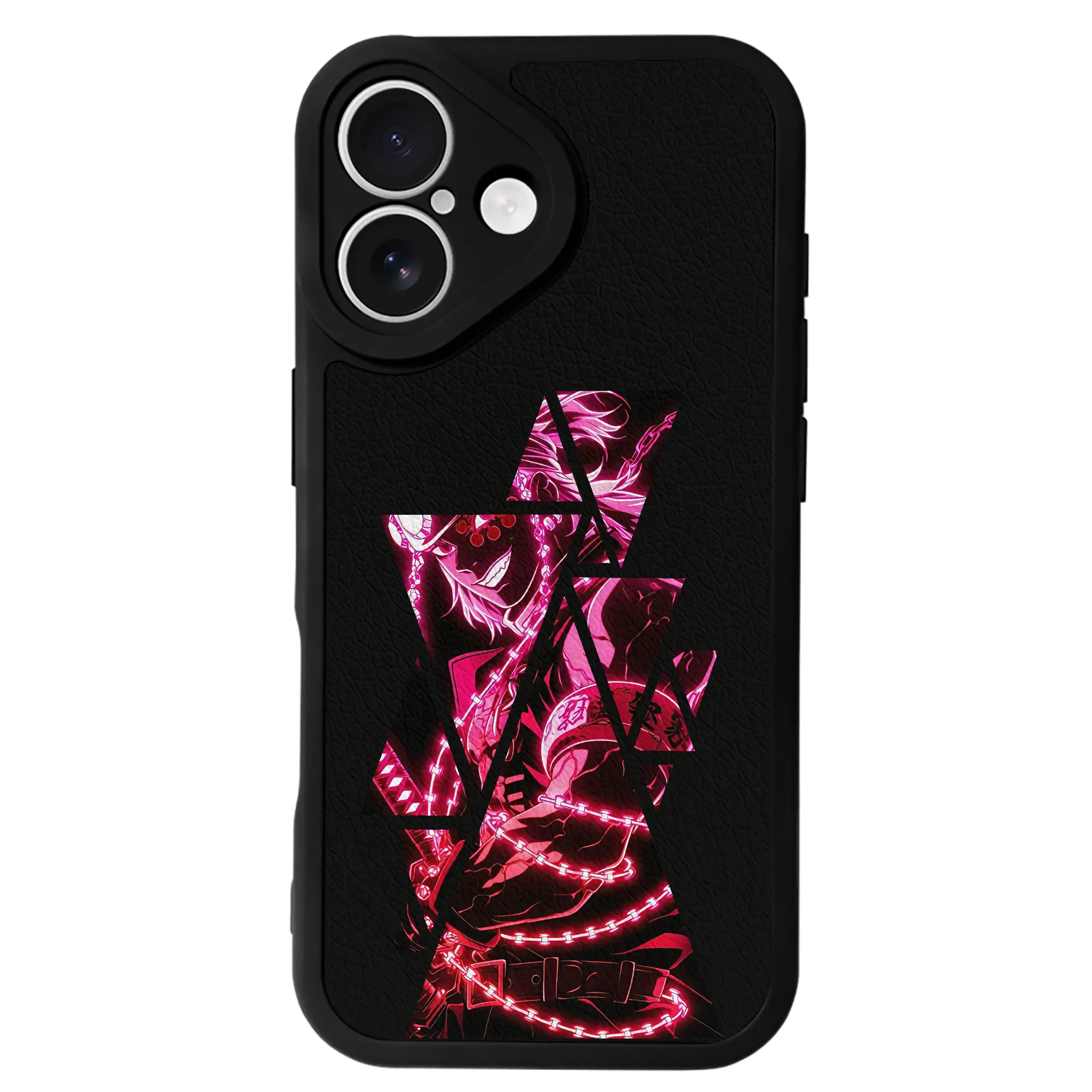 鬼滅の刃 グッズ,宇髄 天元 - IPhone 16シリーズ対応 ・ シリコンスマホケース ・ レザー調 ・ 高精度フィット ・ 耐衝撃 ・ ワイヤレス充電対応 ・ 精密カット